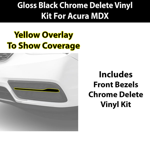 Fits Acura MDX 2014-2016 Vinyl Chrome Delete Grille Blackout Decal Stickers Overlay Film - Bogar Tech Designs