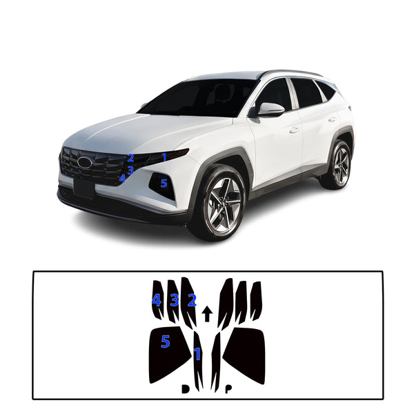 Fits Hyundai Tucson 2025-2026 Full Headlight Taillight Precut Smoked PPF Tint Kit Film Overlay  - Bogar Tech Designs