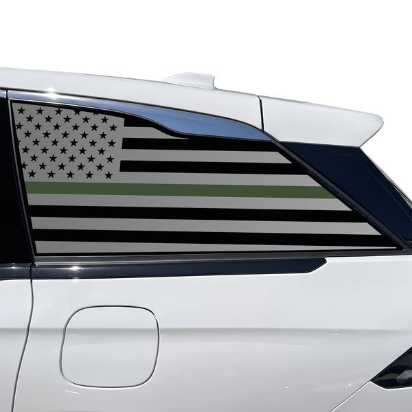 Fits Lincoln Nautilus 2024-2026 Quarter Window American Flag Vinyl Decal Stickers - Bogar Tech Designs