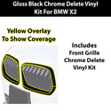 Fits BMW X2 2018-2023 Vinyl Chrome Delete Grille Blackout Decal Stickers Overlay Film - Bogar Tech Designs