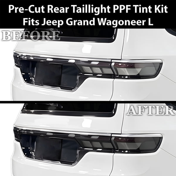 Fits Jeep Grand Wagoneer L 2026-2027 Full Headlight Taillight Precut Smoked PPF Tint Kit Film Overlay  - Bogar Tech Designs
