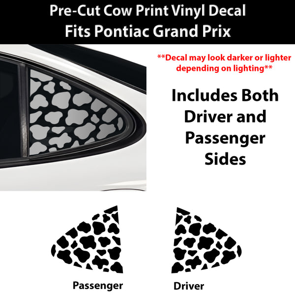 Fits Pontiac Grand Prix 1997-2003 Animal Leopard Cheetah Cow Window Vinyl Decal Stickers - Bogar Tech Designs