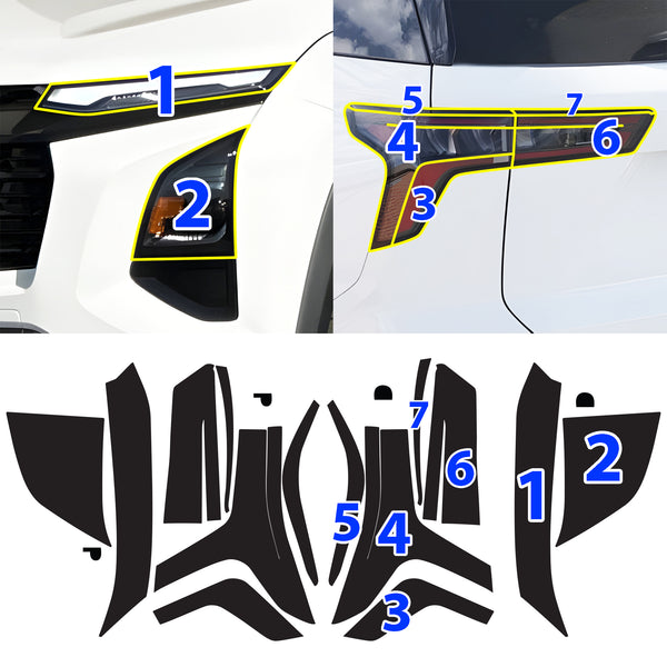 Fits Chevrolet Equinox 2025-2026 Full Headlight Taillight Precut Smoked PPF Tint Kit Film Overlay  - Bogar Tech Designs