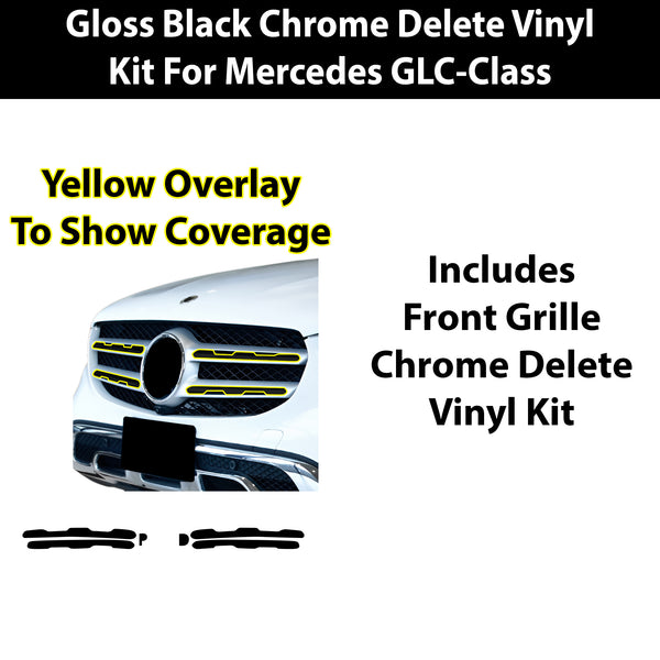 Fits Mercedes-Benz GLC-Class 2016-2022 Vinyl Chrome Delete Grille Blackout Decal Stickers Overlay Film - Bogar Tech Designs