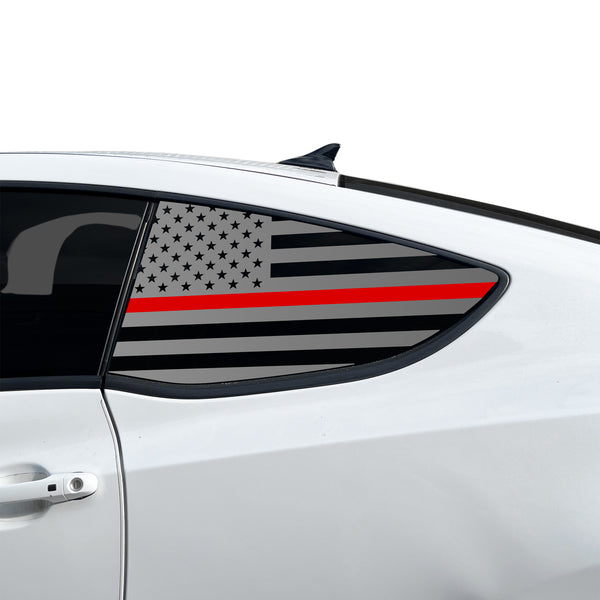 Fits Hyundai Genesis Coupe 2010-2016 Quarter Window American Flag Vinyl Decal Stickers - Bogar Tech Designs