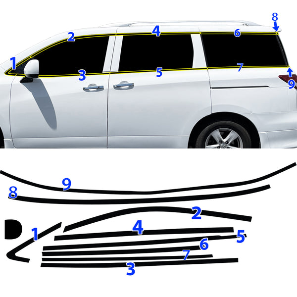Fits Nissan Quest 2011-2017 Vinyl Chrome Delete Grille Blackout Decal Stickers Overlay Film - Bogar Tech Designs