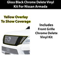 Fits Nissan Armada 2017-2020 Vinyl Chrome Delete Grille Blackout Decal Stickers Overlay Film - Bogar Tech Designs
