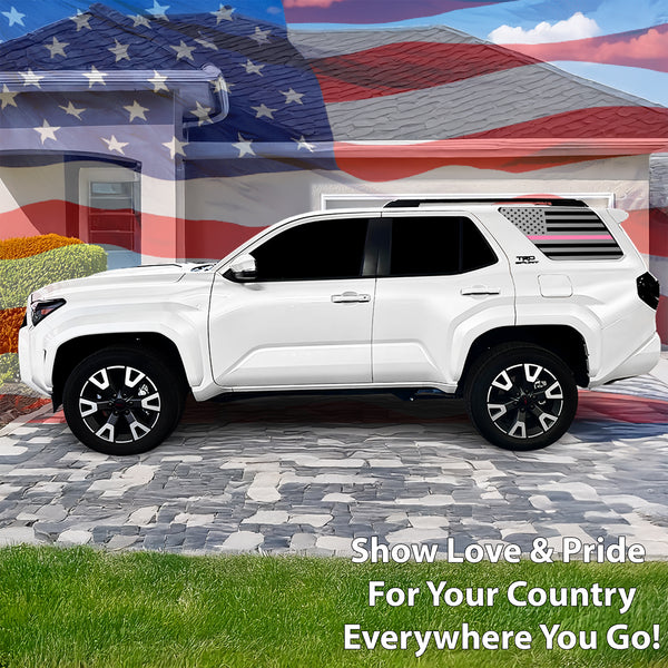 Fits Toyota 4Runner 2025-2026 Quarter Window American Flag Vinyl Decal Stickers - Bogar Tech Designs