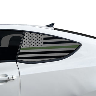 Fits Hyundai Genesis Coupe 2010-2016 Quarter Window American Flag Vinyl Decal Stickers - Bogar Tech Designs