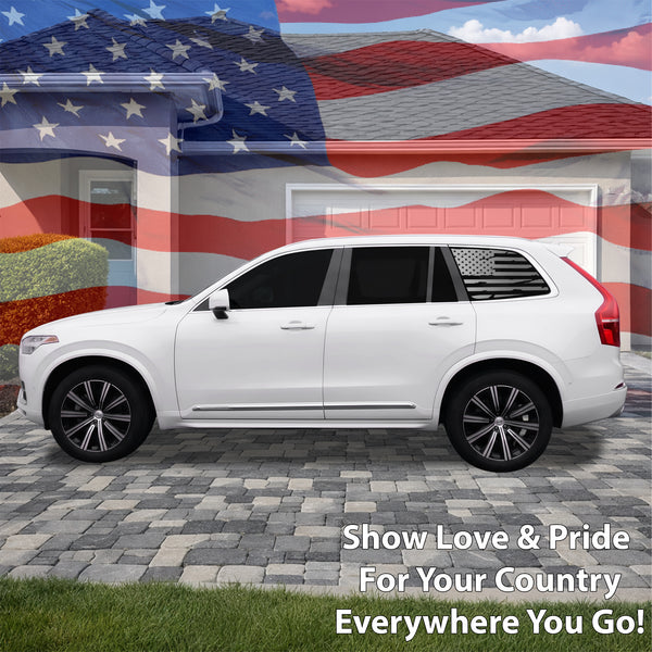 Fits Volvo XC90 2020-2025 Quarter Window American Flag Vinyl Decal Stickers - Bogar Tech Designs