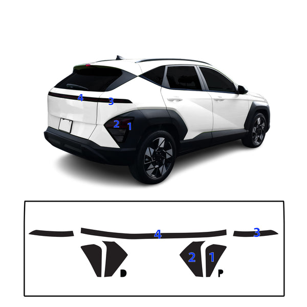 Fits Hyundai Kona 2024-2026 Full Headlight Taillight Precut Smoked PPF Tint Kit Film Overlay  - Bogar Tech Designs
