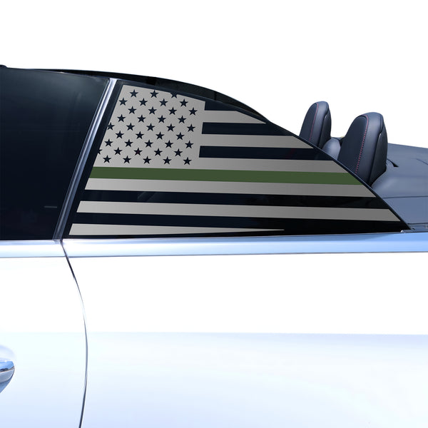 Fits Mercedes-Benz CLE Convertible 2024-2026 Quarter Window American Flag Vinyl Decal Stickers - Bogar Tech Designs