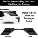 Fits Chevrolet Equinox 2025-2027 Quarter Window American Flag Vinyl Decal Stickers - Bogar Tech Designs