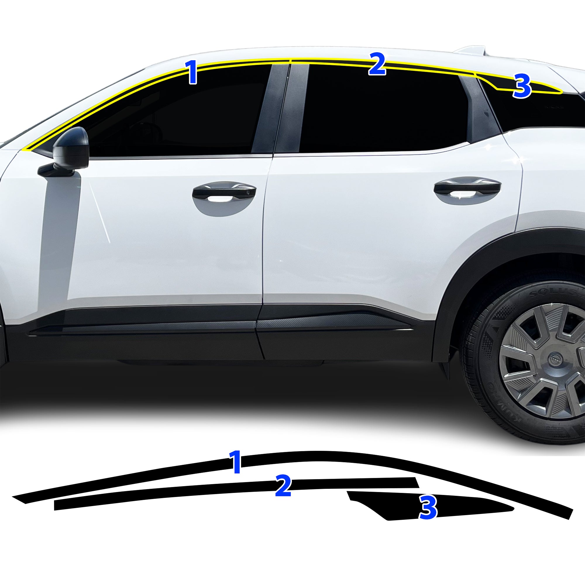 Nissan Kicks 2025-2026 Blackout Chrome Delete Kit – Precut Gloss