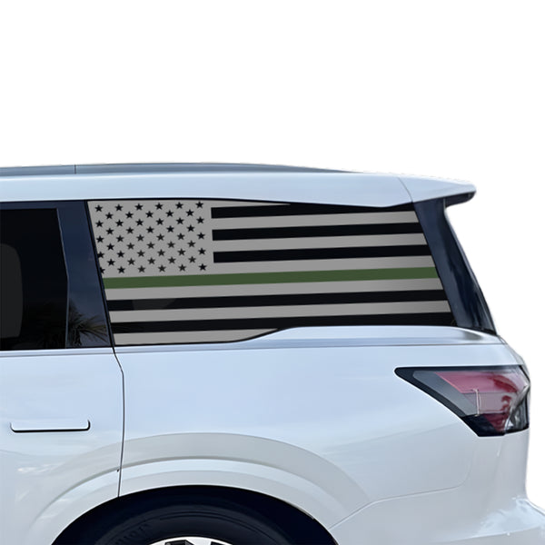 Fits Infiniti QX80 2025-2027 Quarter Window American Flag Vinyl Decal Stickers - Bogar Tech Designs