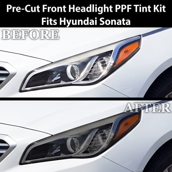 Fits Hyundai Sonata 2015-2017 Full Headlight Taillight Precut Smoked PPF Tint Kit Film Overlay  - Bogar Tech Designs