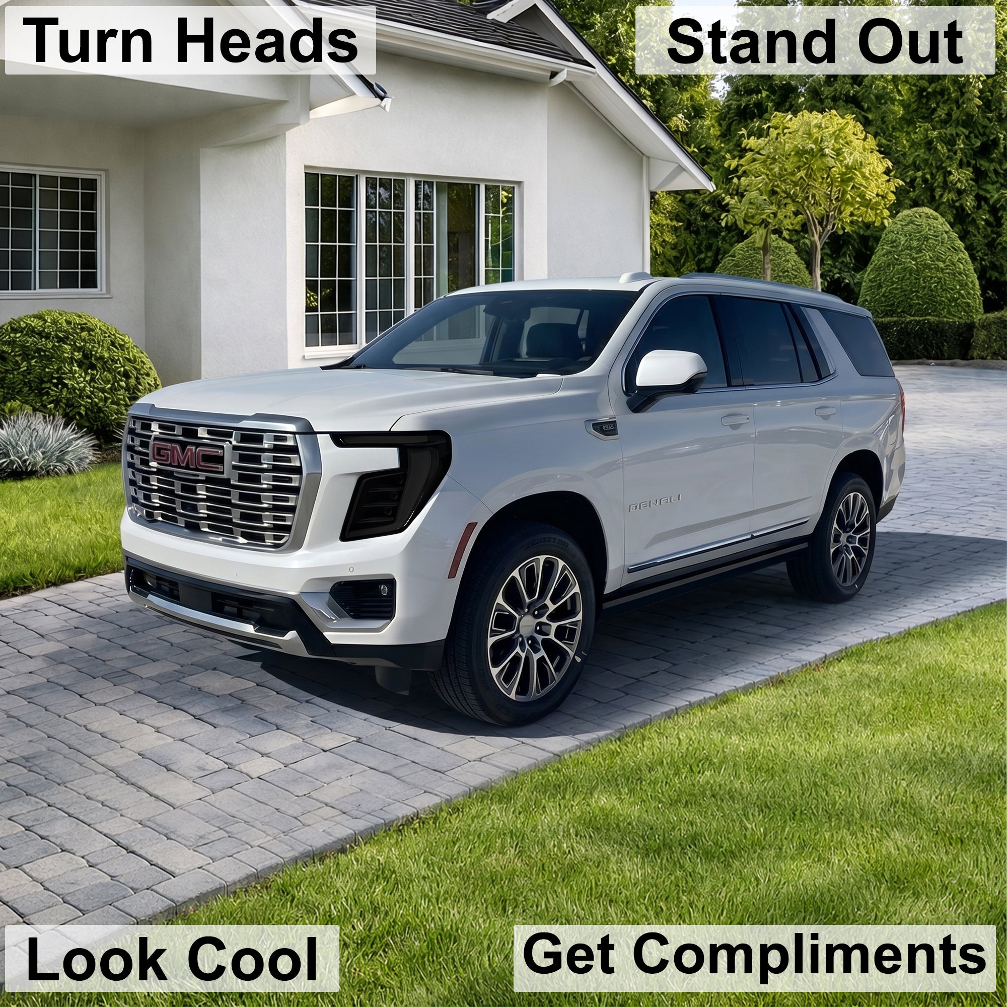 Fits GMC Yukon 2025-2027 Full Headlight Taillight Precut Smoked PPF Tint Kit Film Overlay  - Bogar Tech Designs