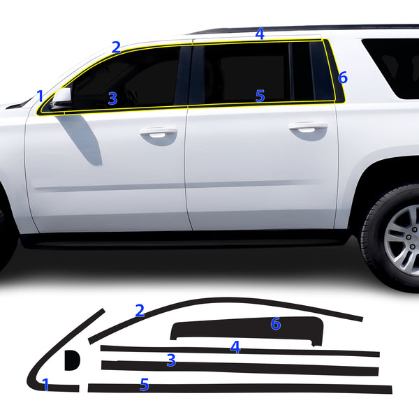 Fits Chevrolet Suburban & Chevrolet Tahoe 2015-2020 Vinyl Chrome Delete Grille Blackout Decal Stickers Overlay Film - Bogar Tech Designs