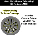 Fits Acura MDX 2014-2016 Vinyl Chrome Delete Grille Blackout Decal Stickers Overlay Film - Bogar Tech Designs