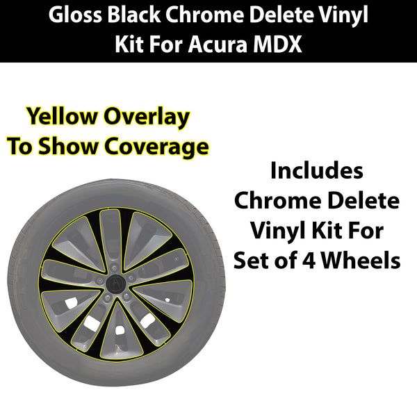 Fits Acura MDX 2014-2016 Vinyl Chrome Delete Grille Blackout Decal Stickers Overlay Film - Bogar Tech Designs