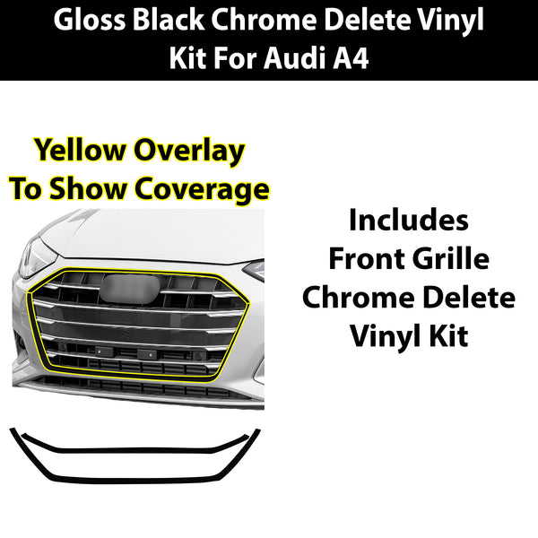 Fits Audi A4 2020-2025 Vinyl Chrome Delete Grille Blackout Decal Stickers Overlay Film - Bogar Tech Designs
