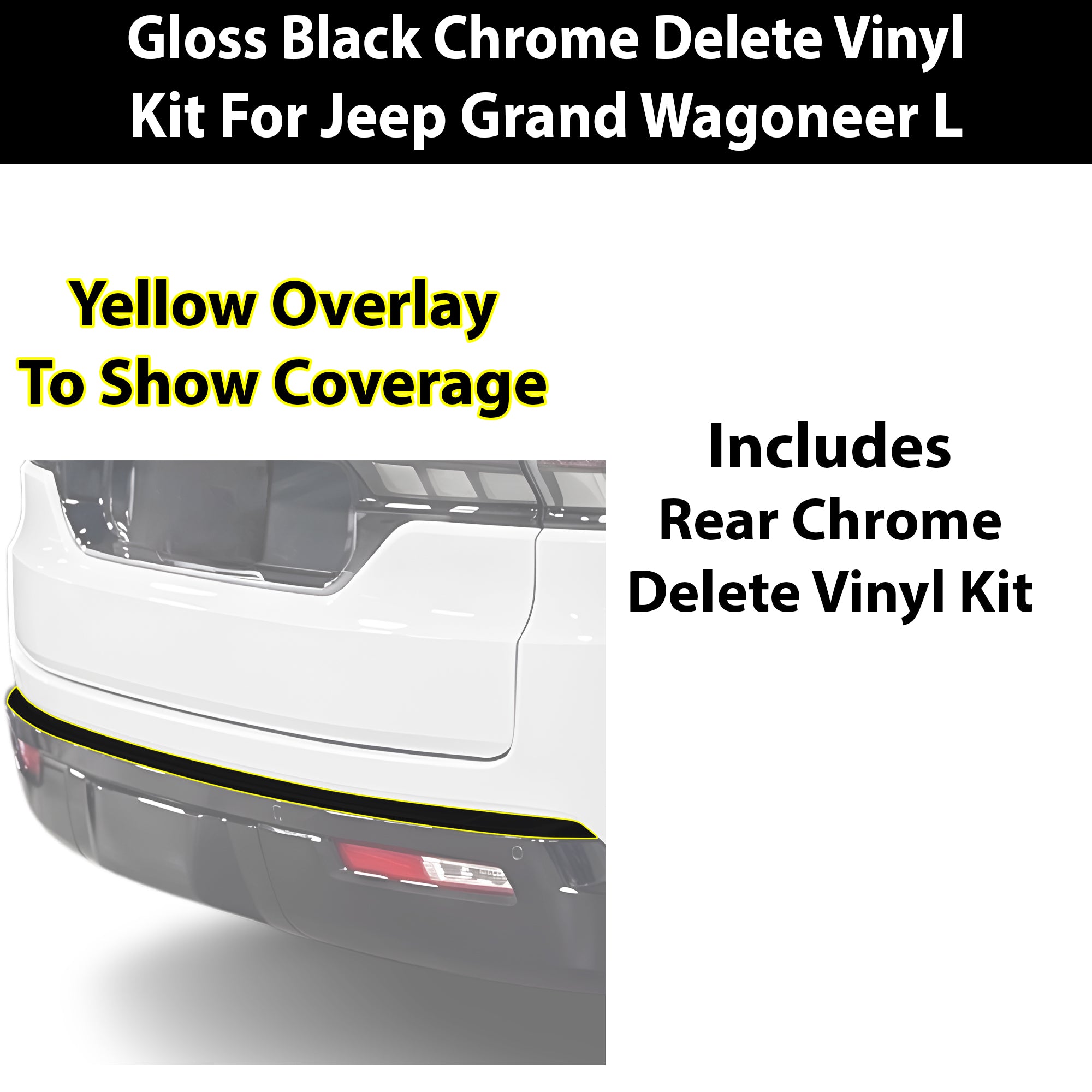 Fits Jeep Grand Wagoneer L 2026-2027 Vinyl Chrome Delete Grille Blackout Decal Stickers Overlay Film - Bogar Tech Designs