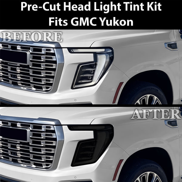 Fits GMC Yukon 2025-2027 Full Headlight Taillight Precut Smoked PPF Tint Kit Film Overlay  - Bogar Tech Designs