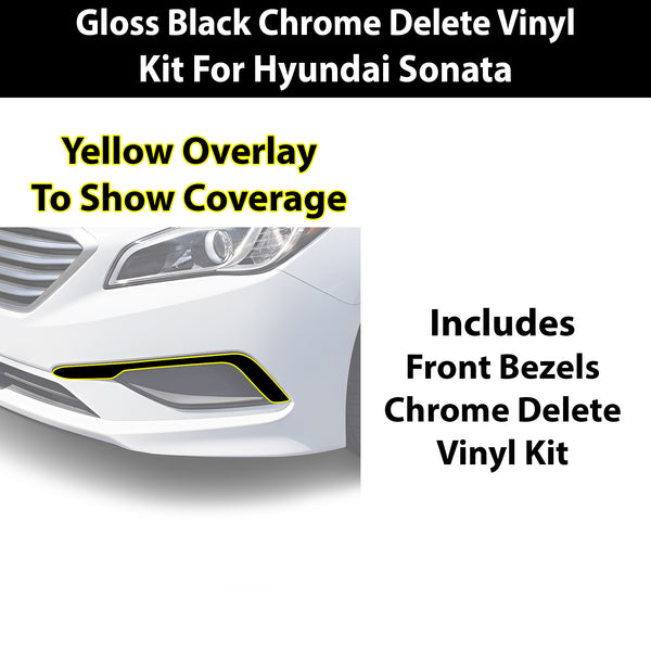 Fits Hyundai Sonata 2015-2017 Vinyl Chrome Delete Grille Blackout Decal Stickers Overlay Film - Bogar Tech Designs