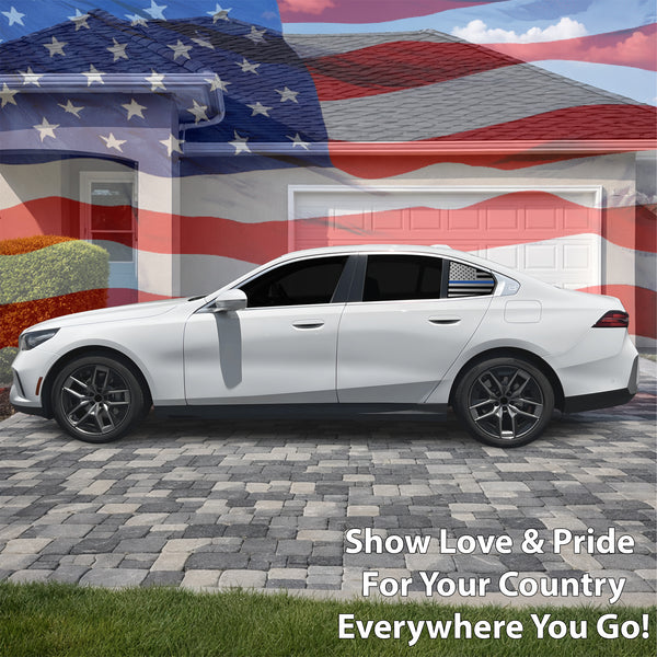 Fits BMW 5 Series 2024-2027 Quarter Window American Flag Vinyl Decal Stickers - Bogar Tech Designs