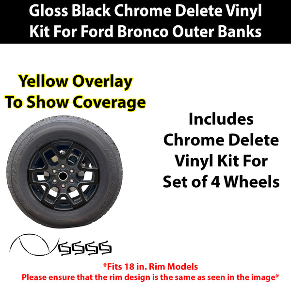 Fits Ford Bronco 2021-2025 Vinyl Chrome Delete Grille Blackout Decal Stickers Overlay Film - Bogar Tech Designs