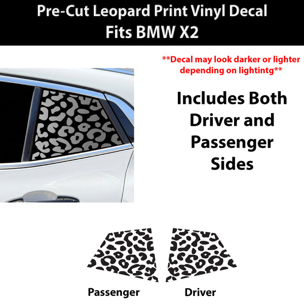 Fits BMW X2 2018-2023 Animal Leopard Cheetah Cow Window Vinyl Decal Stickers - Bogar Tech Designs
