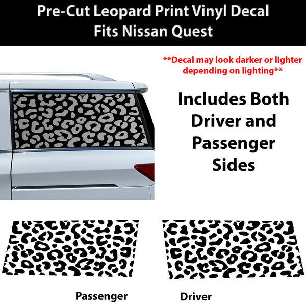 Fits Nissan Quest 2011-2017 Animal Leopard Cheetah Cow Window Vinyl Decal Stickers - Bogar Tech Designs