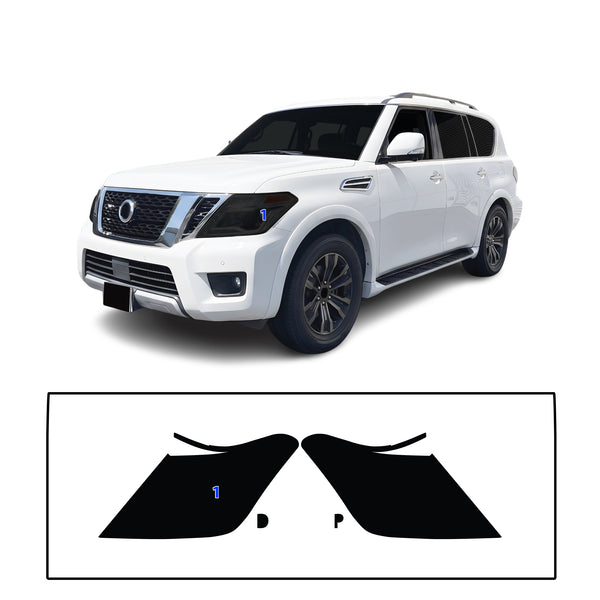 Fits Nissan Armada 2017-2020 Full Headlight Taillight Precut Smoked PPF Tint Kit Film Overlay  - Bogar Tech Designs