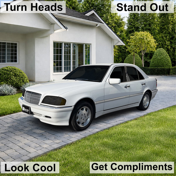 Fits Mercedes-Benz C280 1994-2000 Full Headlight Taillight Precut Smoked PPF Tint Kit Film Overlay  - Bogar Tech Designs