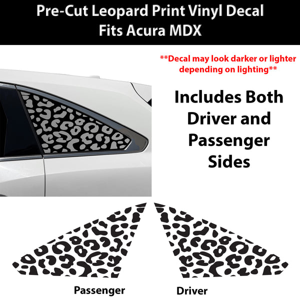 Fits Acura MDX 2014-2020 Animal Leopard Cheetah Cow Window Vinyl Decal Stickers - Bogar Tech Designs