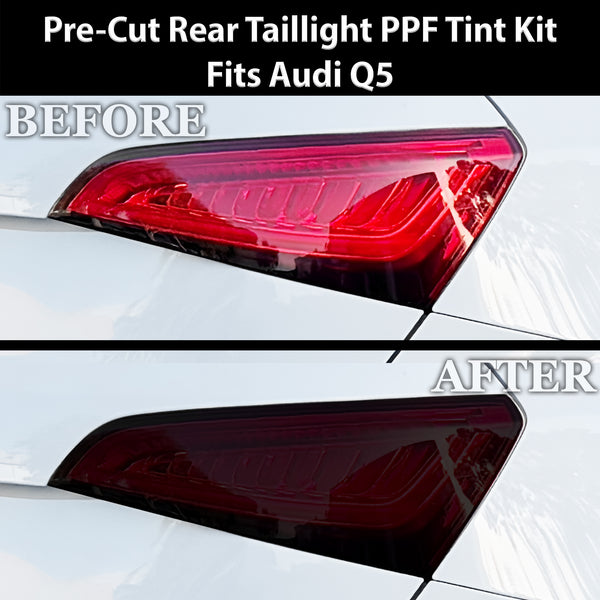 Fits Audi Q5 2013-2017 Full Headlight Taillight Precut Smoked PPF Tint Kit Film Overlay  - Bogar Tech Designs
