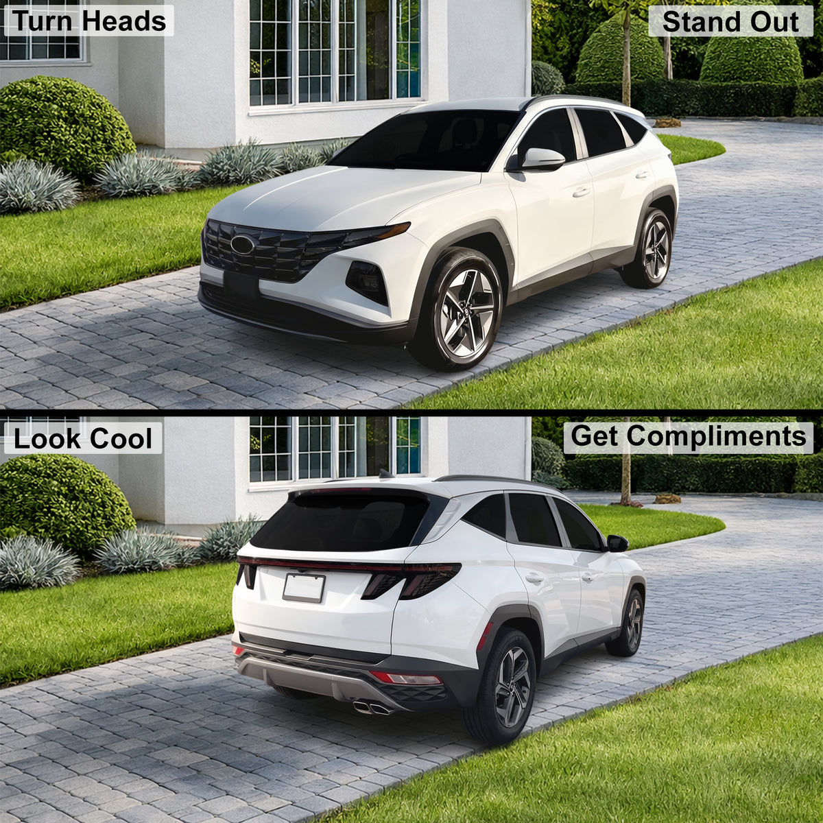 Fits Hyundai Tucson 2025-2026 Full Headlight Taillight Precut Smoked PPF Tint Kit Film Overlay  - Bogar Tech Designs