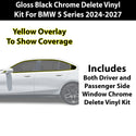 Fits BMW 5 Series 2024-2027 Vinyl Chrome Delete Grille Blackout Decal Stickers Overlay Film - Bogar Tech Designs
