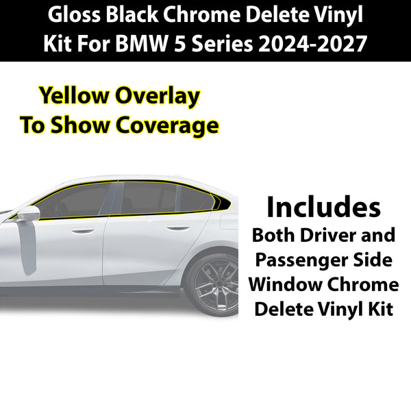 Fits BMW 5 Series 2024-2027 Vinyl Chrome Delete Grille Blackout Decal Stickers Overlay Film - Bogar Tech Designs