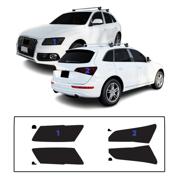 Fits Audi Q5 2013-2017 Full Headlight Taillight Precut Smoked PPF Tint Kit Film Overlay  - Bogar Tech Designs