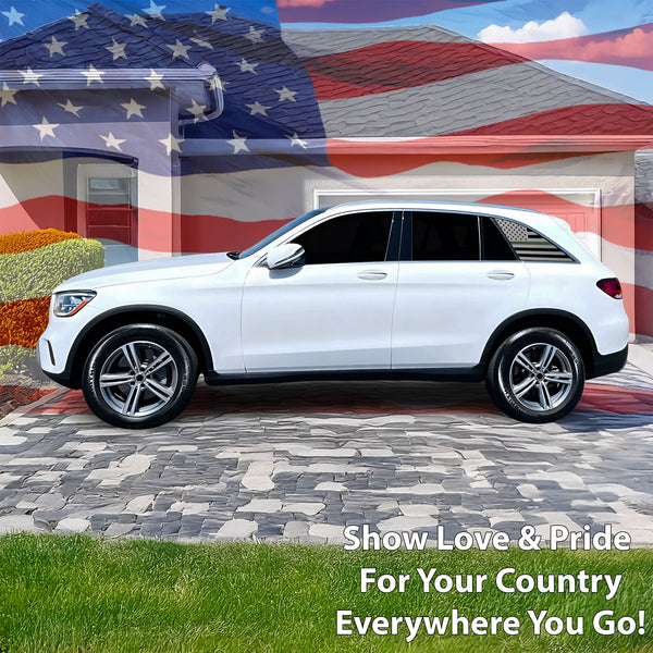 Fits Mercedes-Benz GLC-Class 2016-2022 Quarter Window American Flag Vinyl Decal Stickers - Bogar Tech Designs