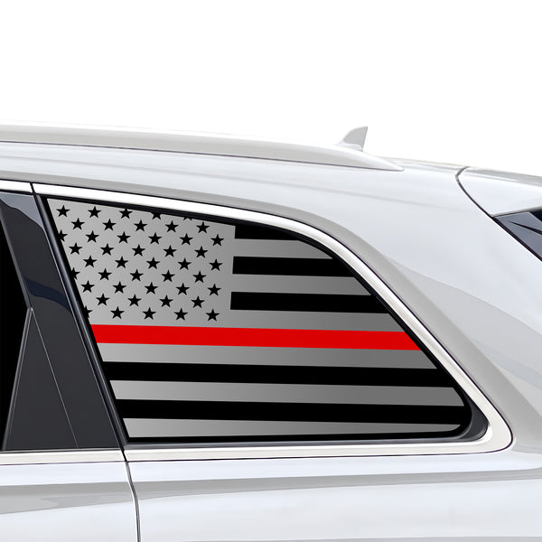 Fits Audi Q7 2017-2026 Quarter Window American Flag Vinyl Decal Stickers - Bogar Tech Designs