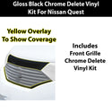 Fits Nissan Quest 2011-2017 Vinyl Chrome Delete Grille Blackout Decal Stickers Overlay Film - Bogar Tech Designs