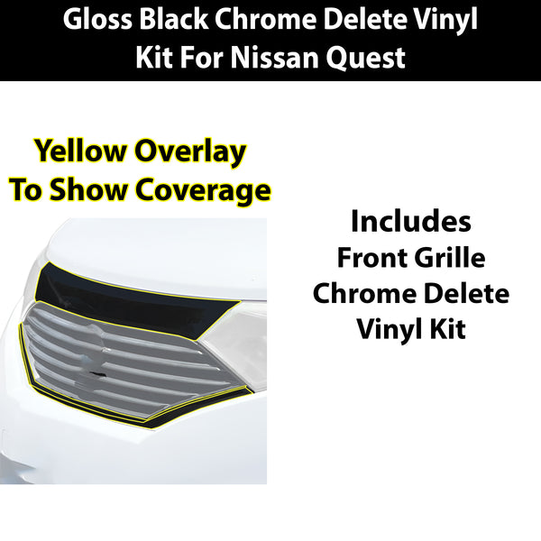 Fits Nissan Quest 2011-2017 Vinyl Chrome Delete Grille Blackout Decal Stickers Overlay Film - Bogar Tech Designs