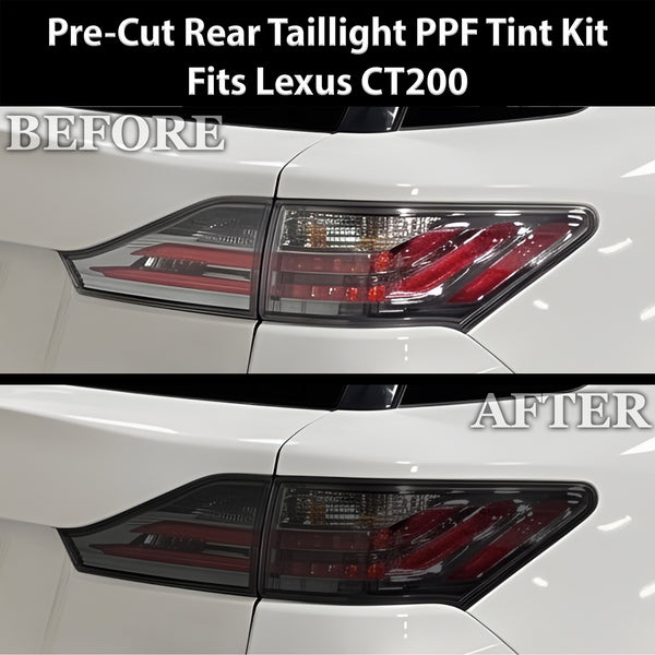Fits Lexus CT200 2011-2018 Full Headlight Taillight Precut Smoked PPF Tint Kit Film Overlay  - Bogar Tech Designs