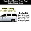 Fits Nissan Quest 2011-2017 Vinyl Chrome Delete Grille Blackout Decal Stickers Overlay Film - Bogar Tech Designs