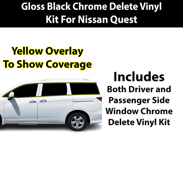 Fits Nissan Quest 2011-2017 Vinyl Chrome Delete Grille Blackout Decal Stickers Overlay Film - Bogar Tech Designs