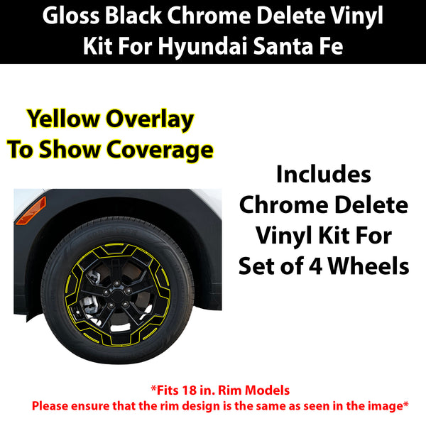 Fits Hyundai Santa Fe 2024-2027 Vinyl Chrome Delete Grille Blackout Decal Stickers Overlay Film - Bogar Tech Designs