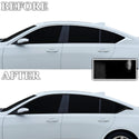 Fits Cadillac CT5 2020-2026 Vinyl Chrome Delete Side Window Trim - Before & After