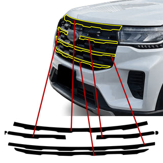 Fits Ford Explorer 2025-2026 Vinyl Chrome Delete Grille Blackout Decal Stickers Overlay Film - Bogar Tech Designs
